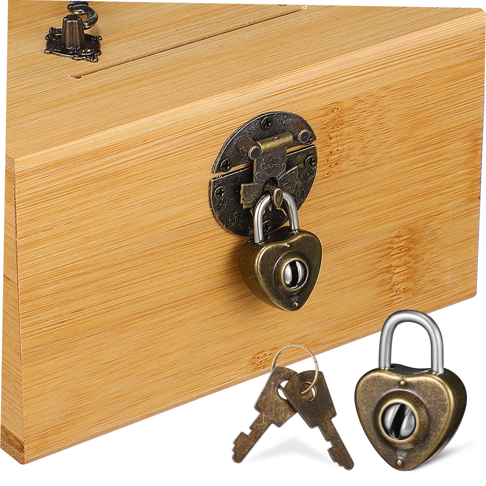 Beavorty Cofre del De Madera Candado Bloqueable Dinero De Los Piggy Bank Código Adulto Retro Ahorro Caja del Almacenamiento con Cerradura Pequeño Cofre del Bambú