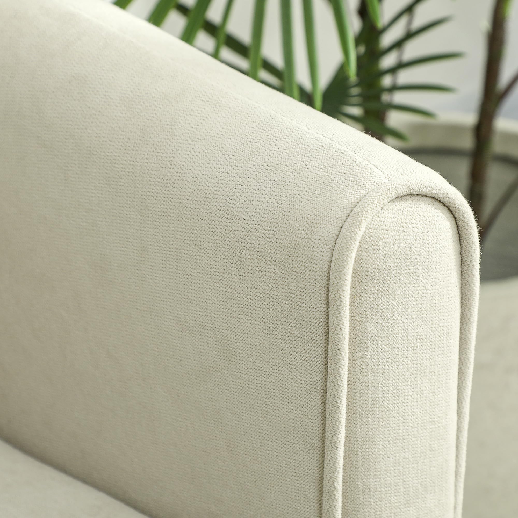 HOMCOM Divano 2 Posti in Velluto con Schienale Cuscino Trapuntato a Bottoni Rimovibile, Divanetto 2 Posti Imbottito Salvaspazio Moderno con Gambe in Metallo per Soggiorno Salotto, 124x73x92 cm, Crema