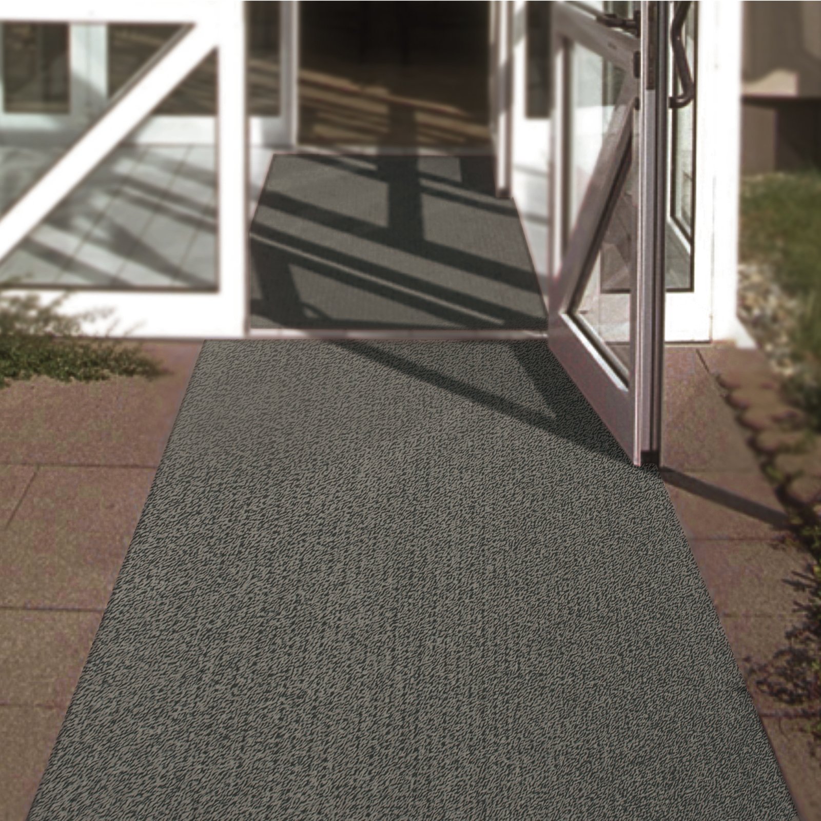 Zerbino Ingresso Esterno - Interno ad Uso Intensivo - Tappeto Cattura Sporco, Drenante, Antiscivolo, a Metraggio in 8 colori - 120x150cm - grigio