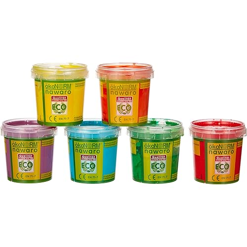 ökoNORM (Oekonorm) Nawaro Finger Paints, 6 Colour Set Unicorn (Red, Orange, Yellow, Green, Cyan, Violet), One Size, Varied