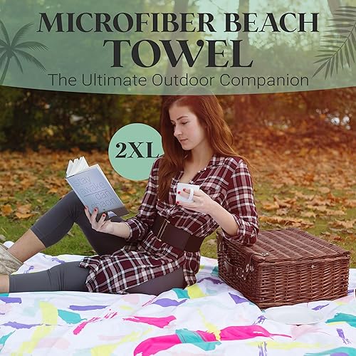 Miniatura 2 de Toalla de playa de microfibra, toallas de playa extra grandes, toallas de playa de secado rápido y absorbentes, de gran tamaño, toallas de playa
