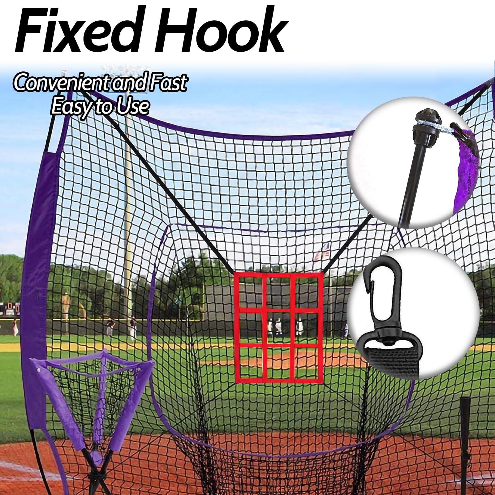 VIVOHOME Filet D'entraînement De Baseball Avec Cible De Zone De Frappe Et Sac De Transport Pour Frapper Et Lancer Noir 21 X 21 M