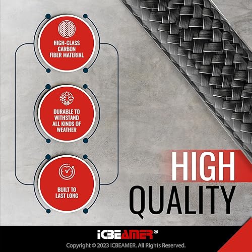 Miniatura 3 de ICBEAMER - Antena corta de radio de automóvil de 3 pulgadas, de fibra de carbono y aluminio, negro mate, ajuste universal, radio AMFM, bobina de