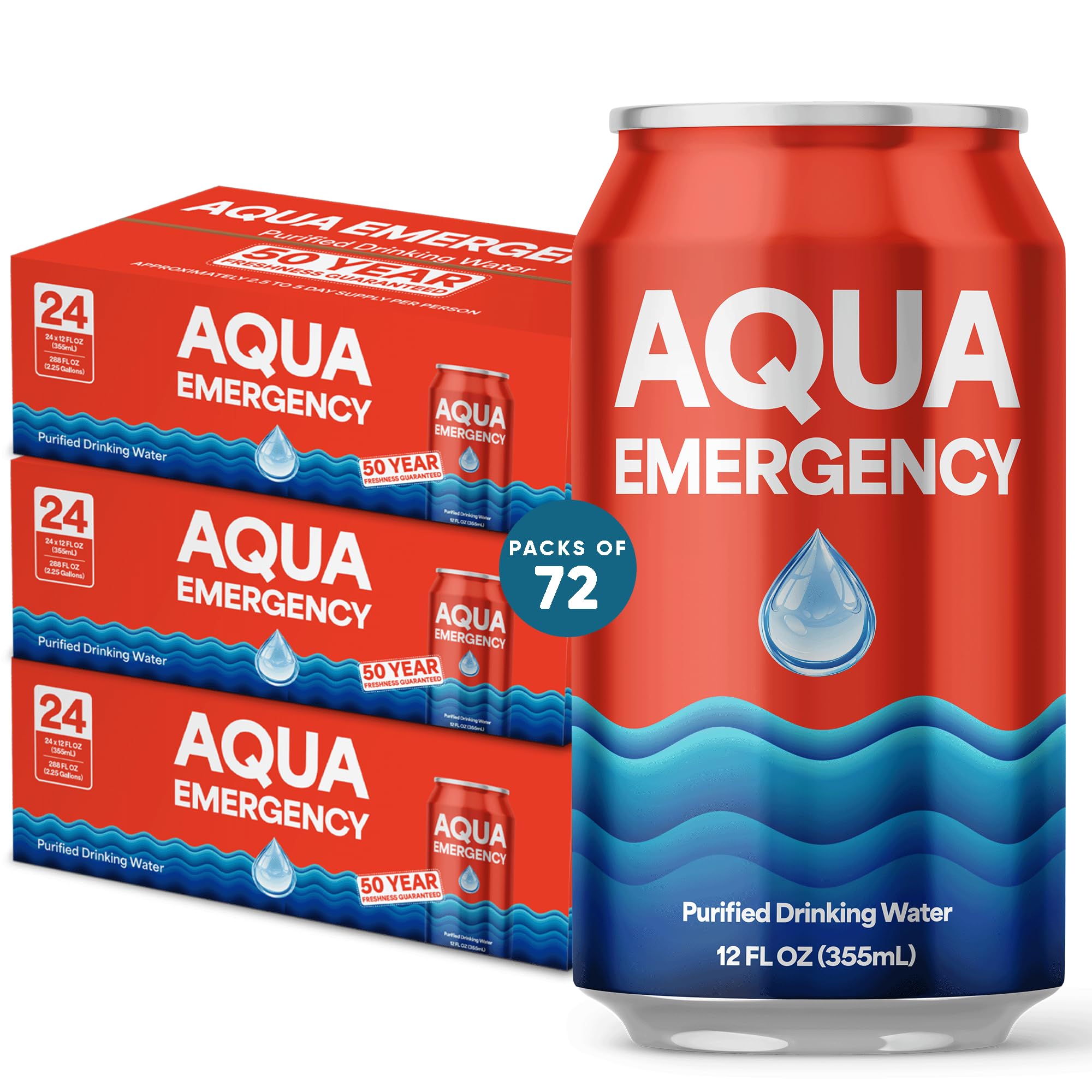 Amazon.com : Aqua Emergency Drinking Canned Water- (72 Cans) 12 fl