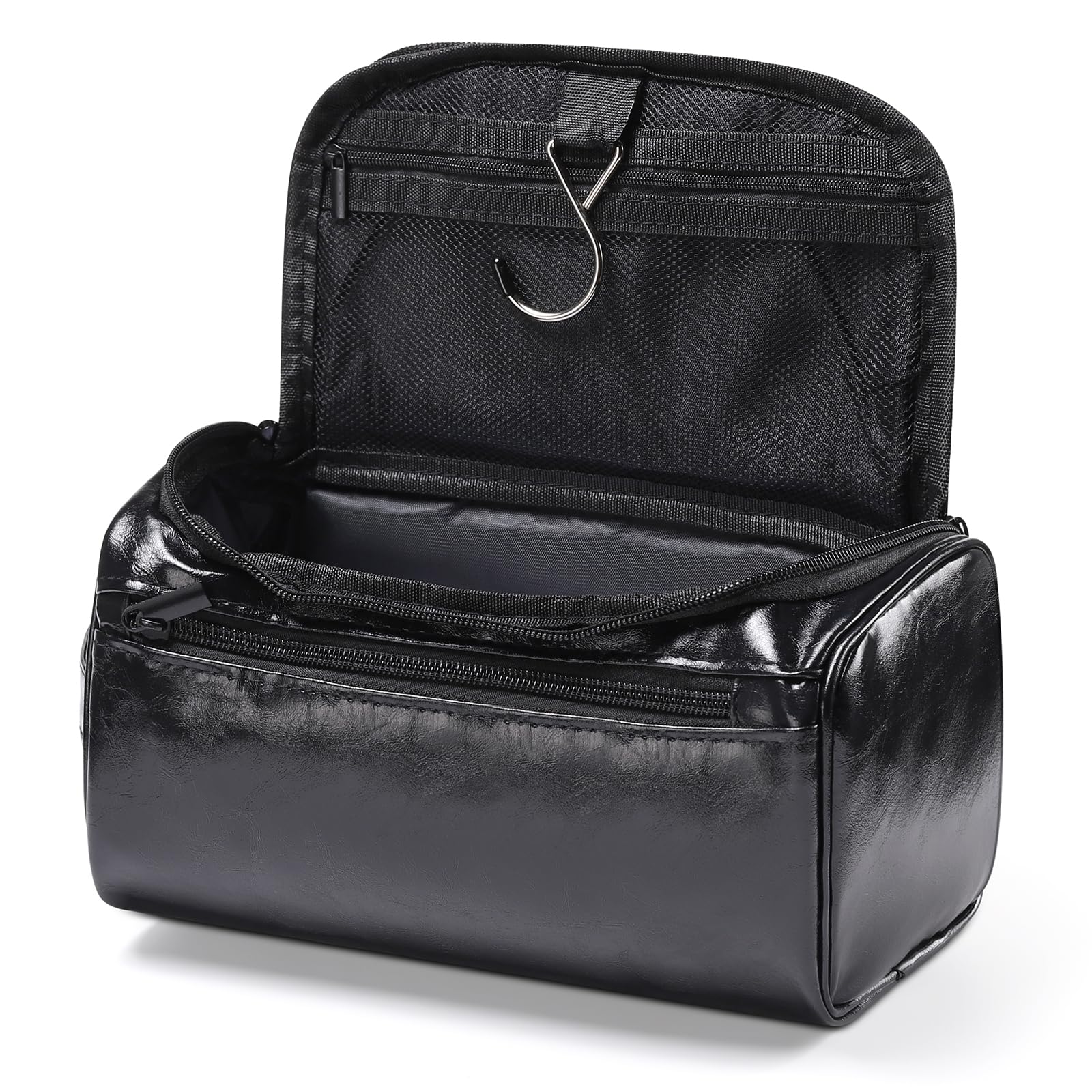 Toiletry Bag, Etercycle Hanging Wash Bag Travel Toiletry Bag Waterproof Bathroom Bag for Men and Women Travel Toiletry Makeup Organizer (Black) — view 9