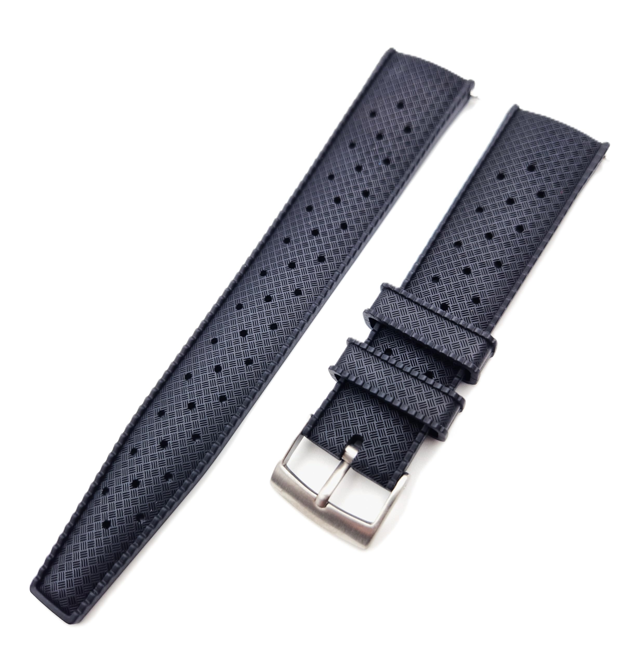 Bracelet montre tropical caoutchouc FKM souple fini les rayures - 8