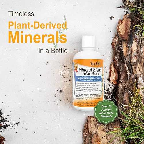 Miniatura 3 de Vital Earth Minerals Fulvic - Mezcla de minerales húmicos, minerales de traza iónicos líquidos veganos, suplemento multimineral, ácido fúlvico,