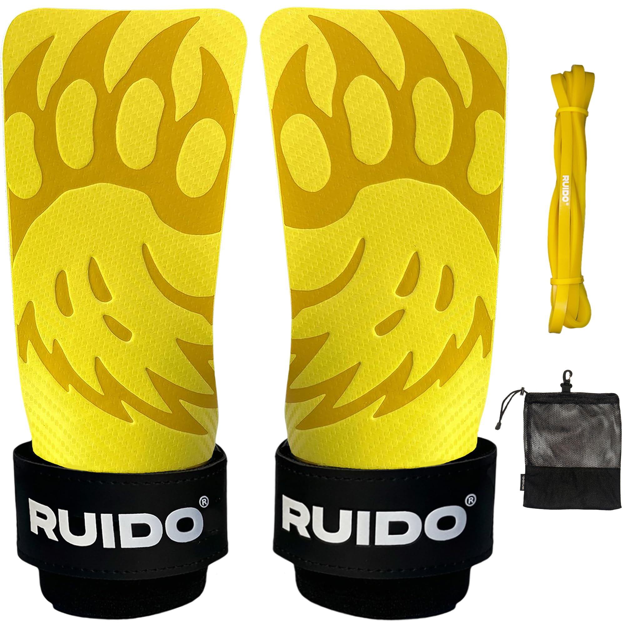 RUIDO Artemis Grips – Calleras para Crossfit sin Magnesio, Guantes Gimnasio Hombre y Mujer, Diseño Fibra de Carbono Muñequeras Gym, Calleras Crossfit para Dominadas, Mancuernas y Barra