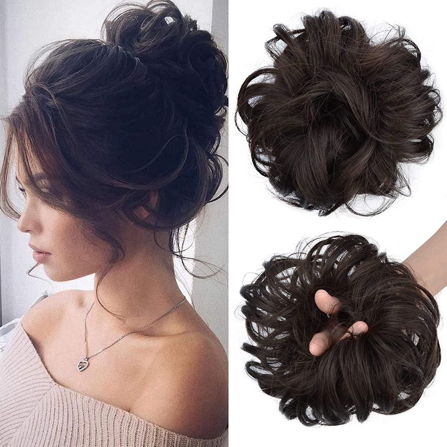 artificial bun hair