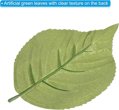 Miniatura 3 de PATIKIL Hojas verdes artificiales de 6.3 x 3.9 pulgadas, 30 piezas de hojas verdes a granel, hojas de hortensia falsas, hojas falsas para ramos de