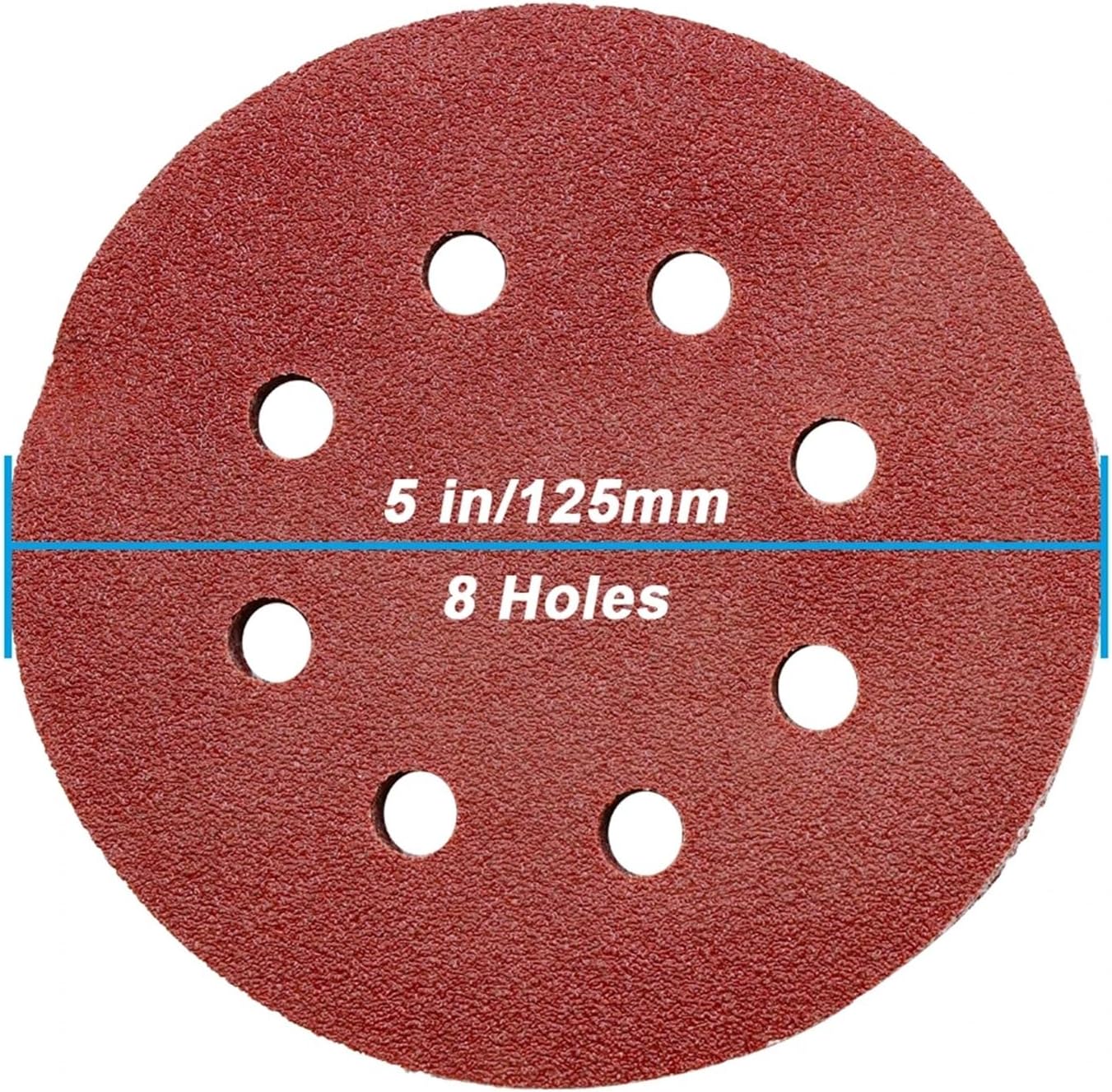 Sanding Pads, 10Pcs/Set 125mm 5Inch Sanding Discs 8 Holes 60-1000 Grit Sandpaper Pads Set Hook&Loop Abrasive Sander Paper for Polishing Tools for Wood Furniture(150)