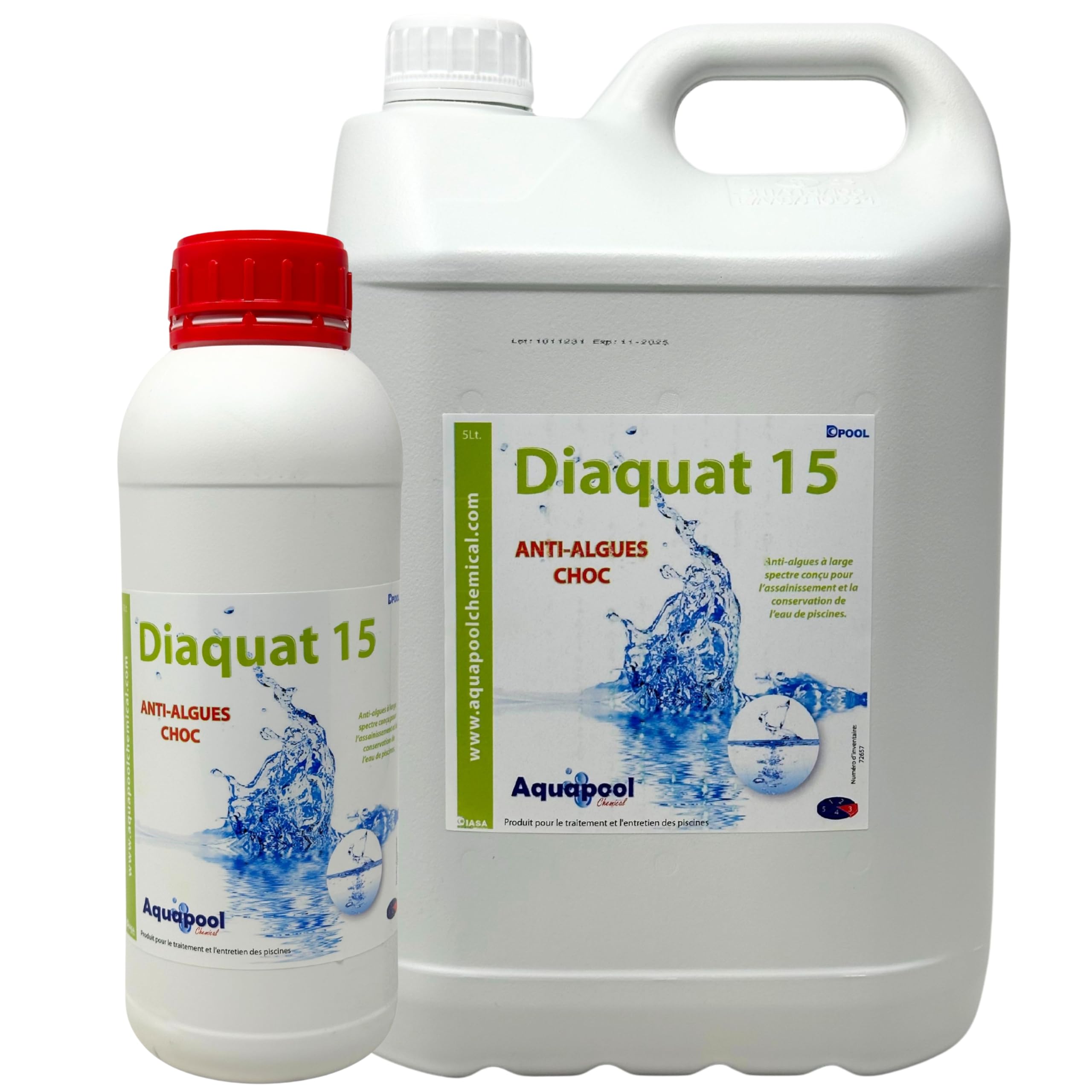 Algicide Anti Algues Piscine, rattrapage Choc Eau Verte │Anti Eau Verte/Trouble, Traitement Anti-algues 1L et 5L │Produit Stop algues et récupération des eaux Troubles (1L)