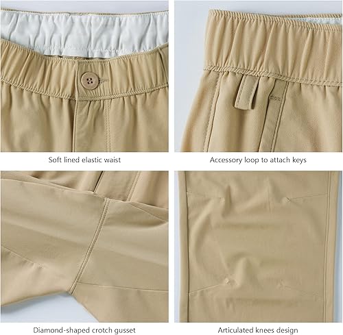 Miniatura 5 de BASSDASH Pantalones cargo de pesca para hombre, resistentes al agua, de secado rápido, ligeros, UPF 50+ para senderismo al aire libre, pantalones de