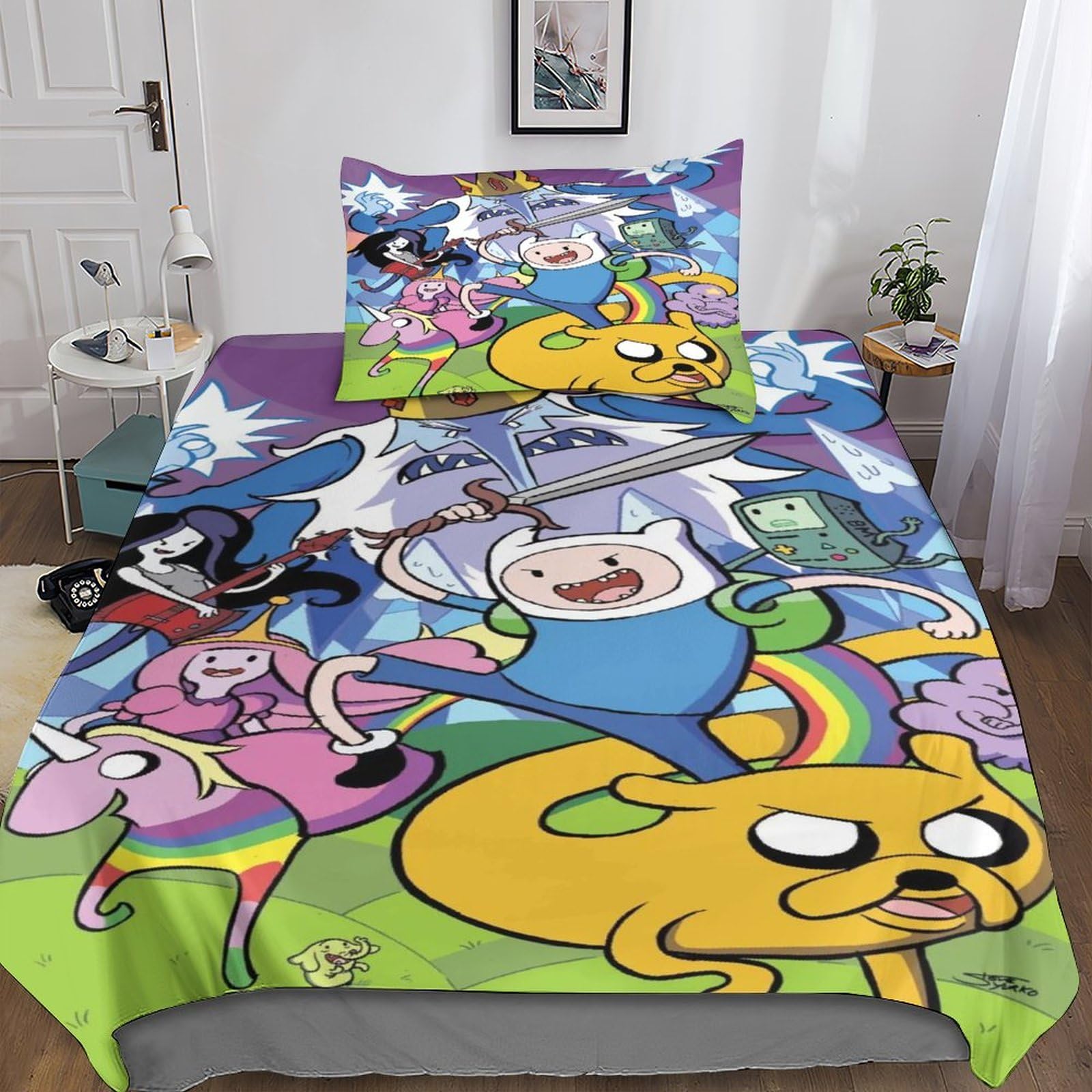 BARDYS Steven Universe Quilt Cover Bedding Set,3D Bule Juvenile Duvet Cover Sets with Pillow Case,Bed Cover Soft,Lovely Set Comforter Cover with Zipper Single（135x200cm）