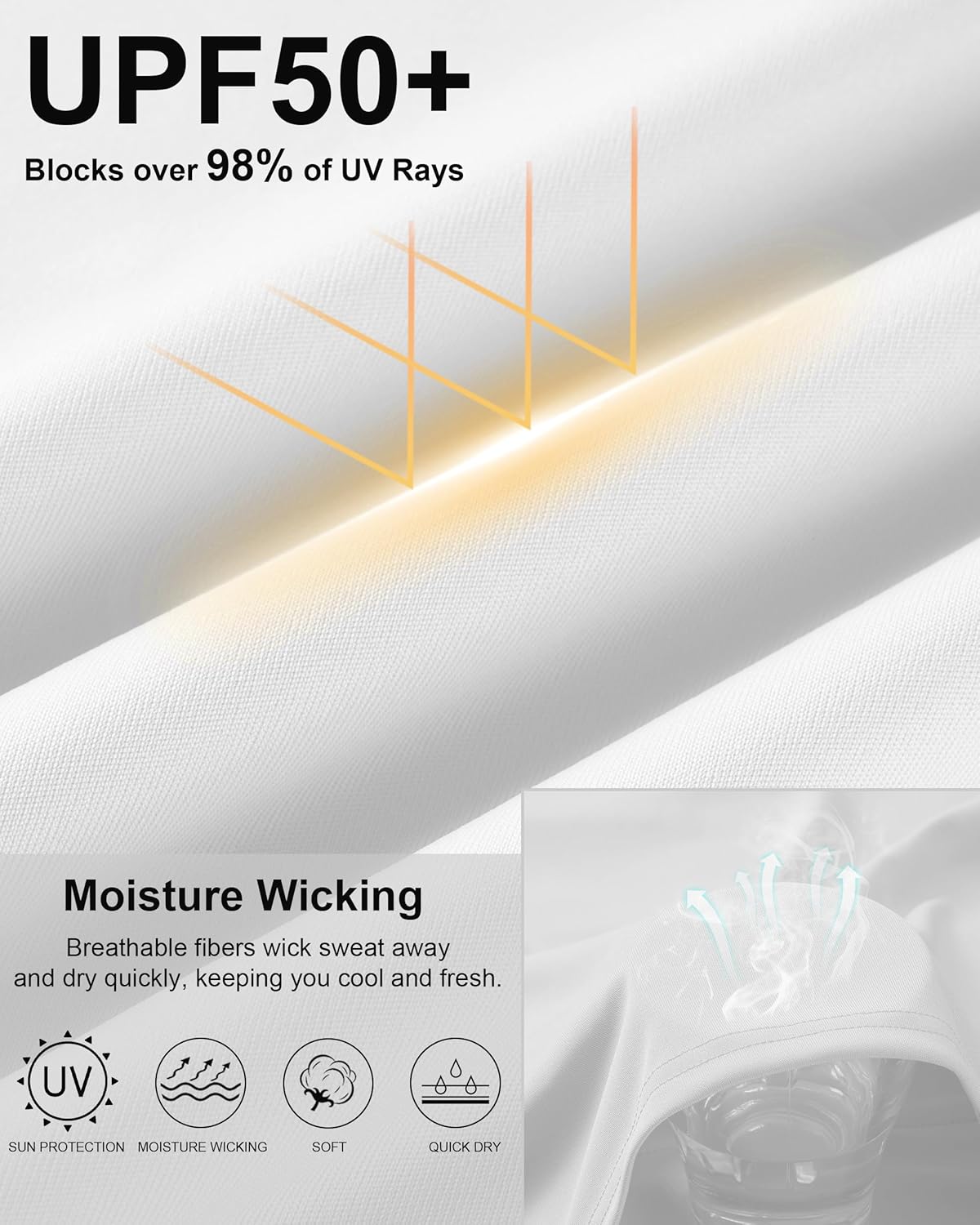 Roadbox Men's Rash Guard Short Sleeve, UPF 50+ UV Sun Protection Swim Shirts, Quick Dry Lightweight Water Surf Beach T-Shirt - Image 3