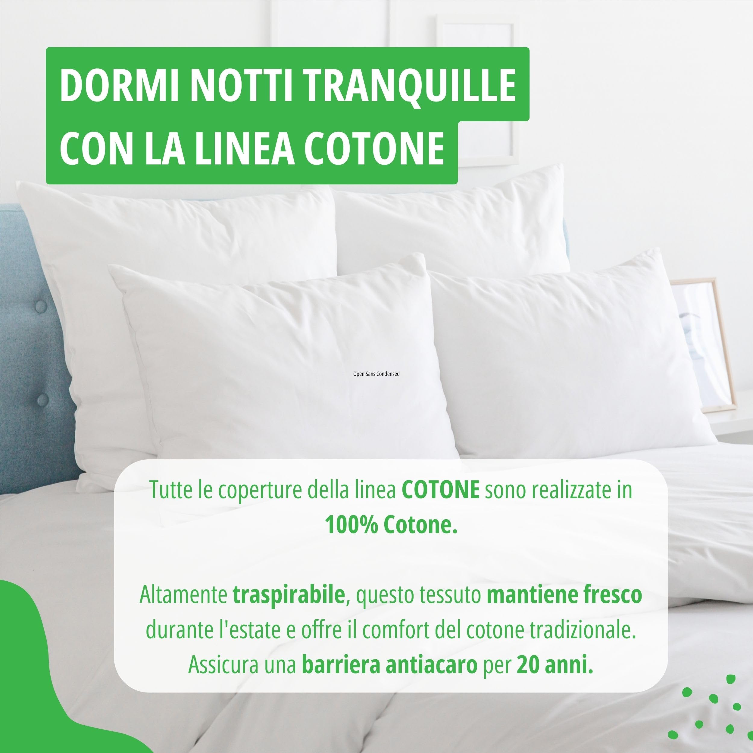 Allergosystem Set Coprimaterasso Antiacaro Singolo Cotone con Cerniera 90x200cm e Copriscuscino Letto 50x80cm - Dispositivo Medico Antiacaro e Anallergico MADE IN ITALY - Linea Cotone | Copriscuscino 50x80cm, Dispositivo Medico, Anallergico, Made in Italy