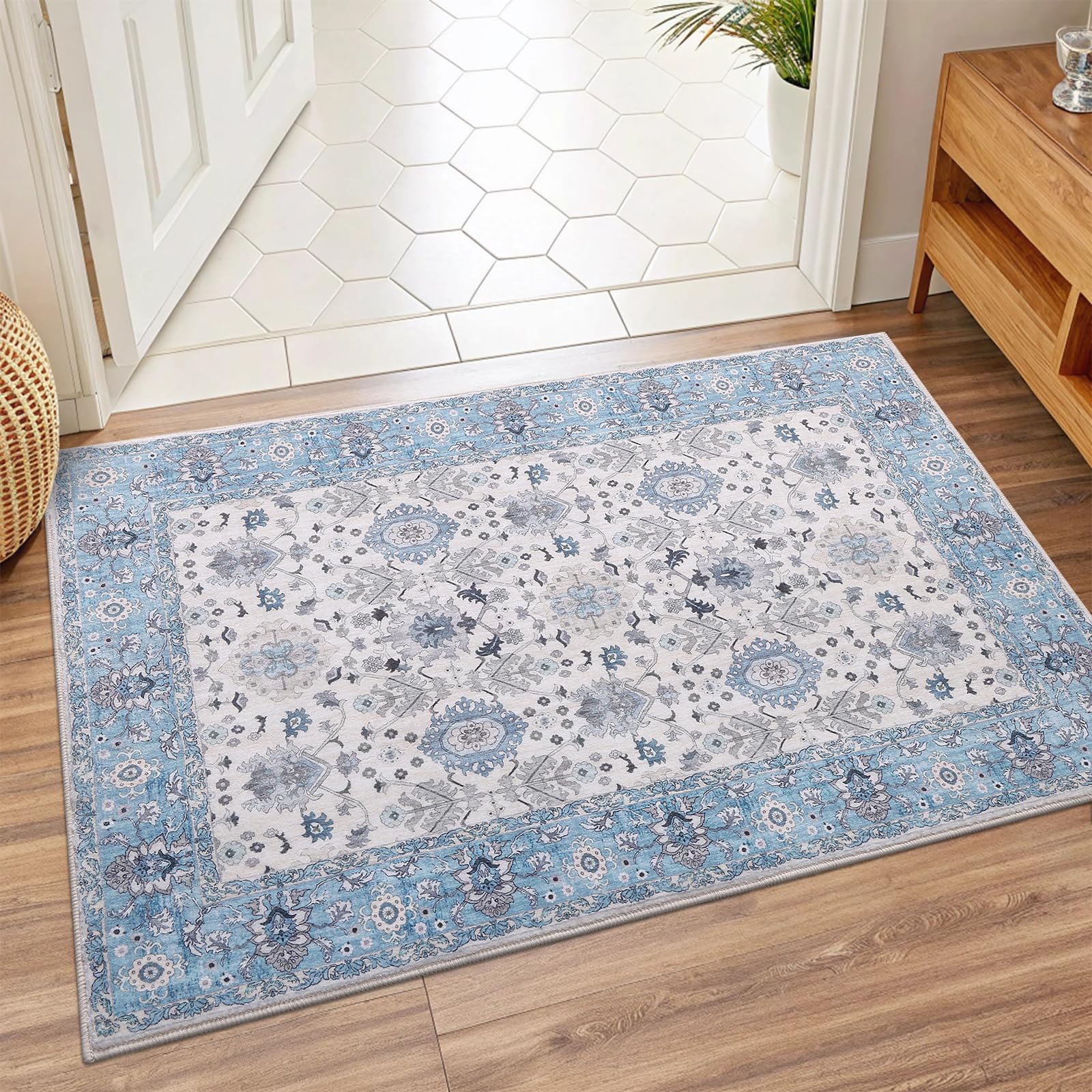 2x3 Washable Area Rug Soft Non-Slip Entrance Rug Durable Indoor Door mat Floor Carpet for High-Traffic Areas Entryway