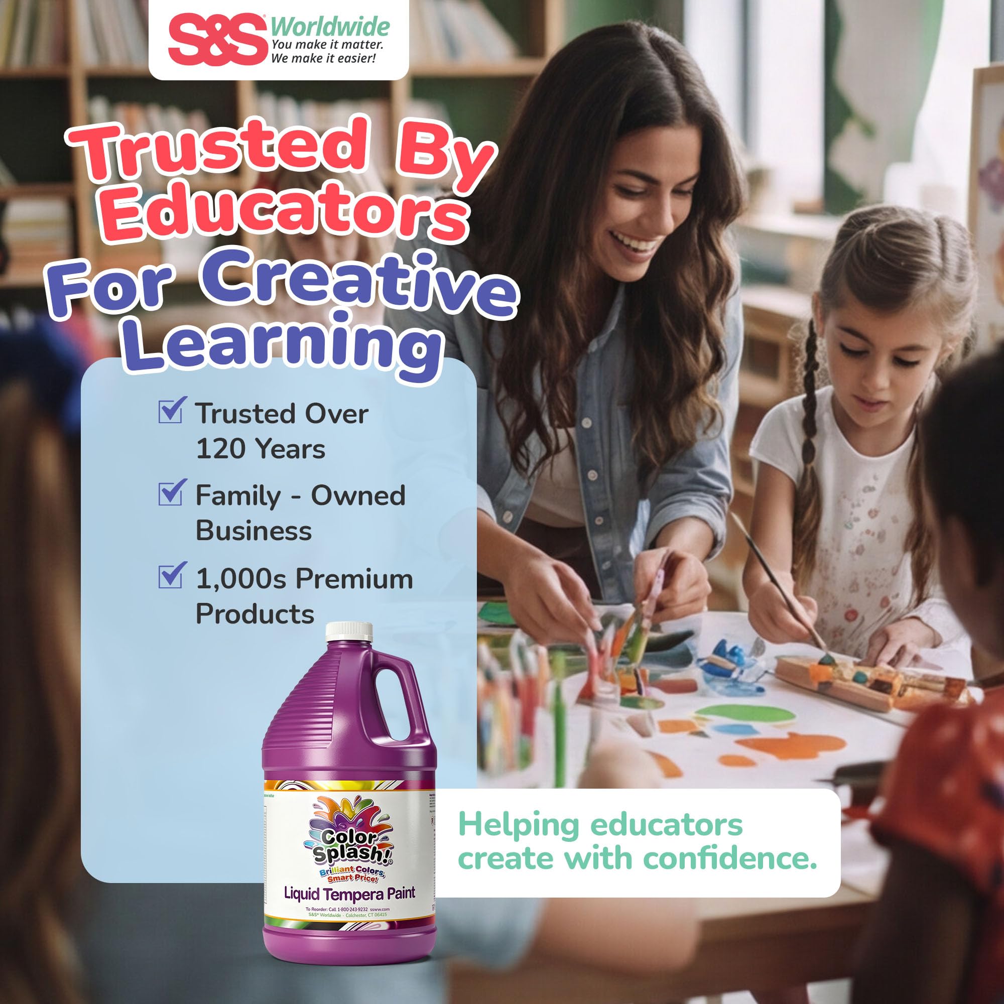 S&S Worldwide Violet Color Splash Tempera Peinture Gallon