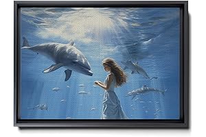 Blue Waves Ocean Dolphins Wall Pictures