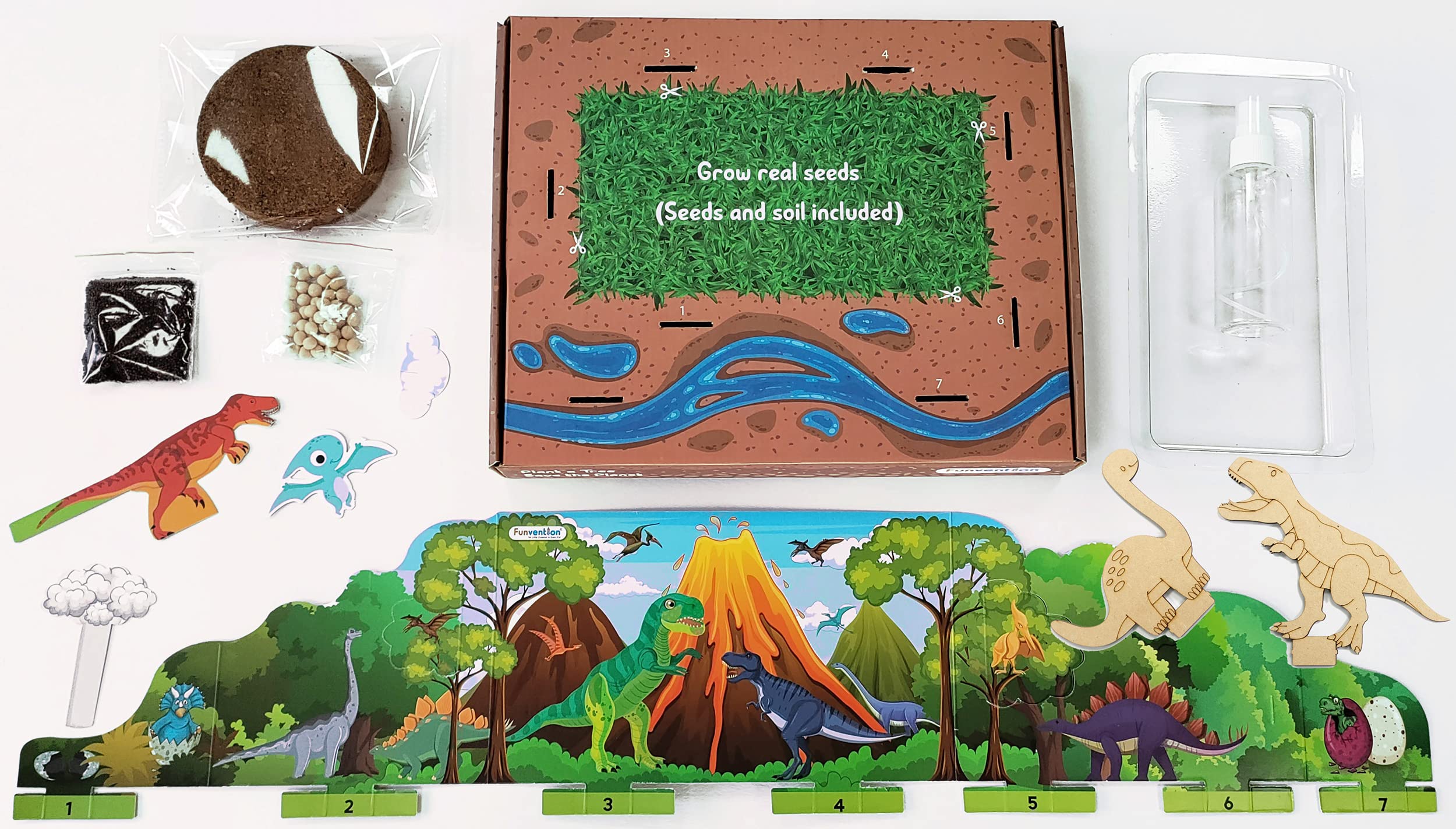 Funvention (Pack of 6) Jurassic Garden Sprinkler Irrigation Birthday Return Gifts DIY STEM Learning Kit for Kids 1