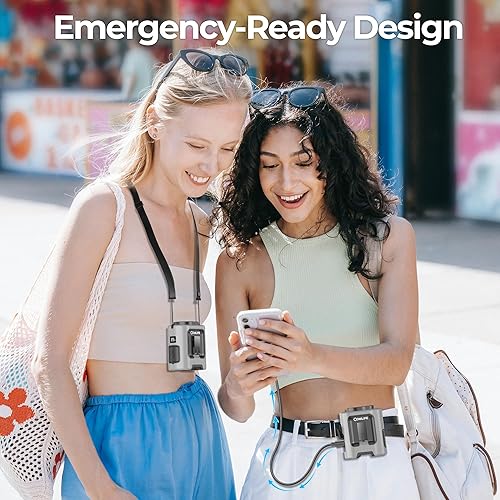 Miniatura 5 de COMLIFE Mini ventilador de cintura portátil, clip recargable, ventilador de cinturón portátil, enfriamiento máximo de 25 horas, 4 velocidades 13000