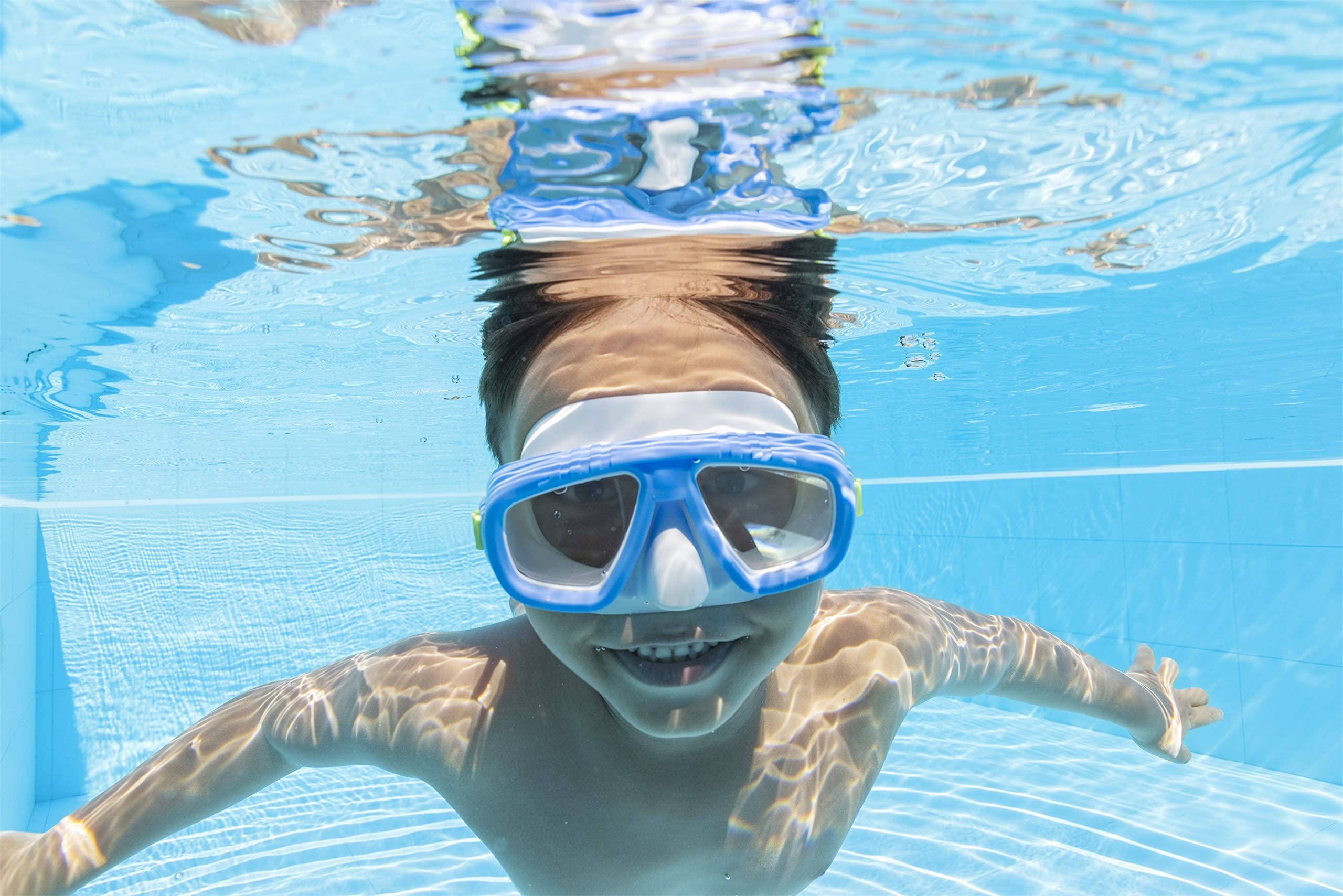 BESTWAY - Maska do nurkowania Lil' Caymen - Akcesorium do nurkowania - 22011N - Losowy model - 3 lata i 6 lat - Poliwęglan - 17 cm - Dziecko - Snorkeling - Artykuł sportowy