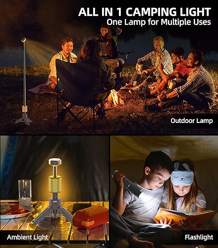 Miniatura 2 de Luz telescópica para campamento, linterna magnética plegable portátil recargable, 10500 mAh telescópica IP67 impermeable, equipo al aire libre para