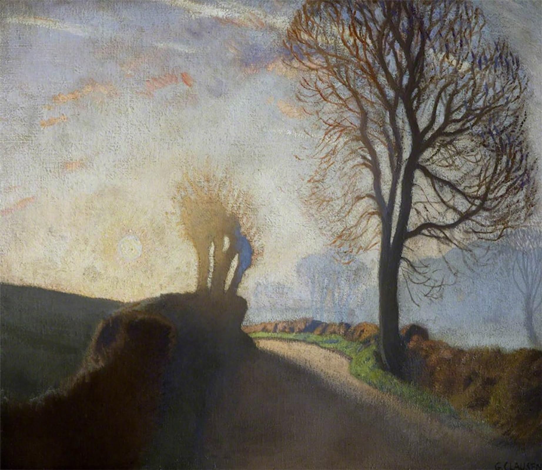 HRJUBWREE Retro Picture Art Painting Wall Poster Spring Morning: Haverstock Hill Sir George Clausen Vintage Art Print for Home Decor 60x90cm