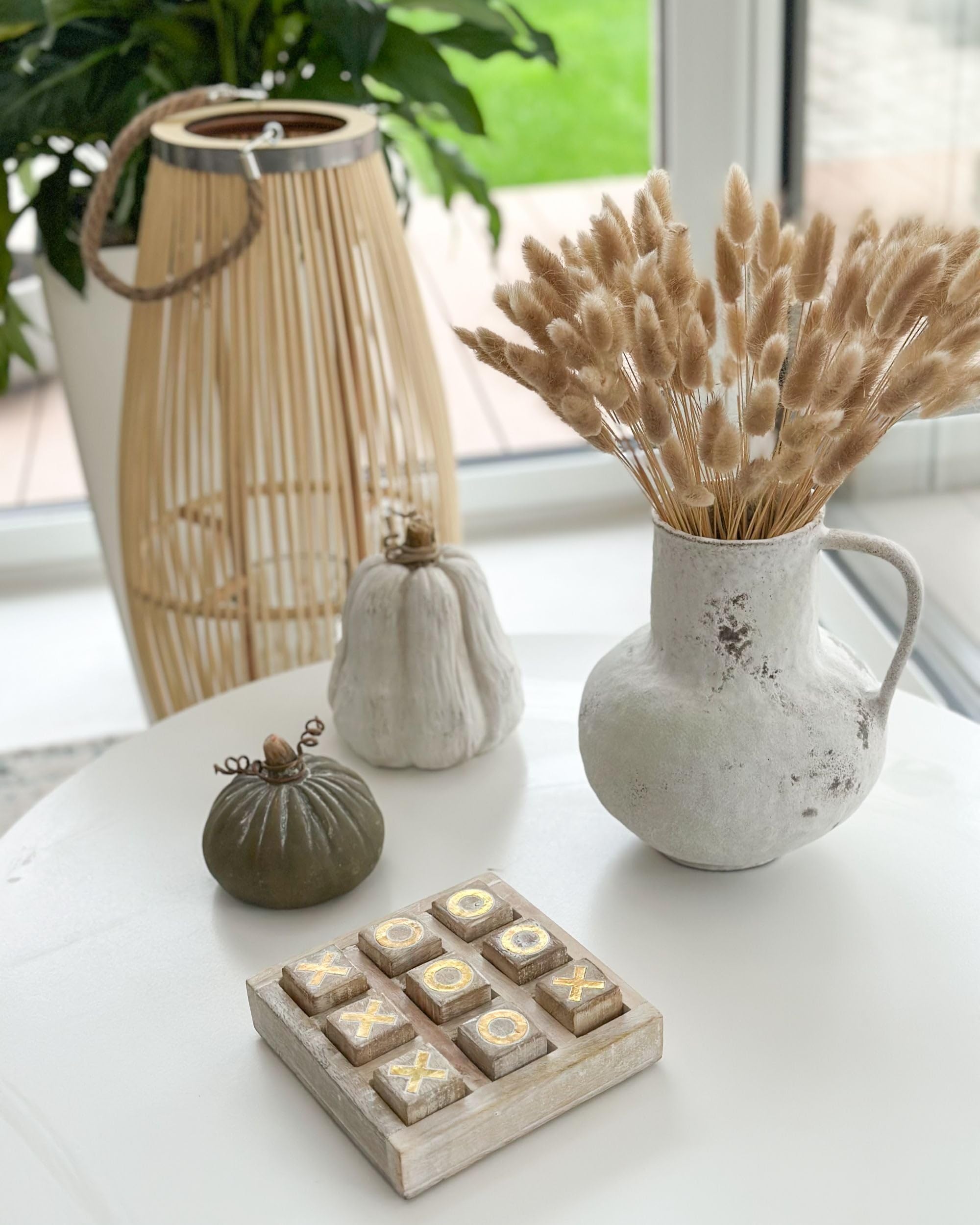 Beliani Jeu de Morpion en Bois de Manguier Accessoire Décoratif Beige Asjut