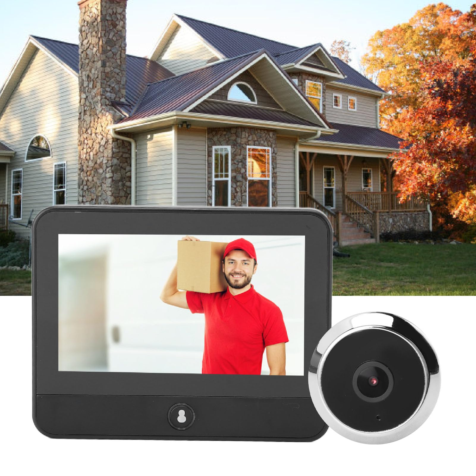Spioncino Digitale, Telecamera 1080P con Display da 4,3 Pollici, Videocitofono con Rilevamento Movimento e Visione Notturna per Controllo e Sicurezza della Porta d'Ingresso