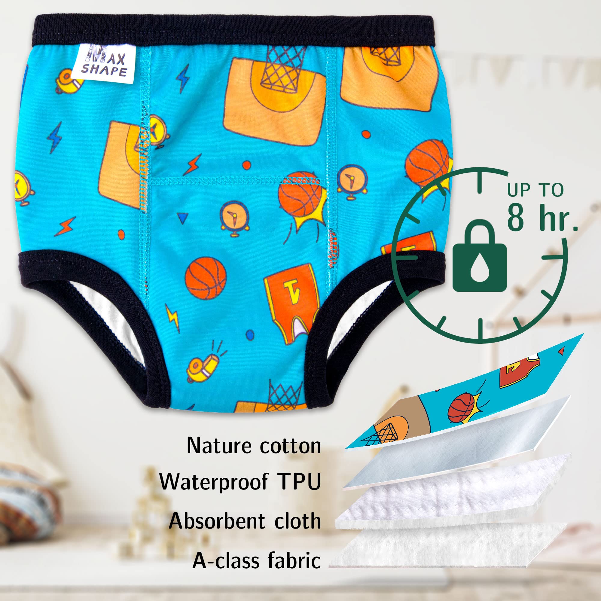 6 Packs De sous-Vêtements d'apprentissage De La Propreté pour Garçons, Pantalons d'apprentissage De La Propreté Lavables pour Bébés Garçons (2T-6T).