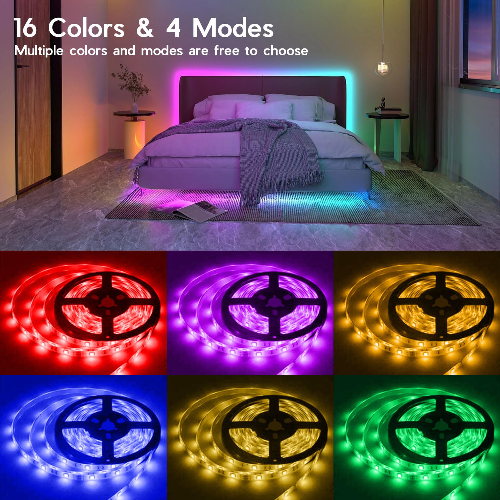 Luci A LED Per Stanza Striscia LED RGB 5050 Con Telecomando