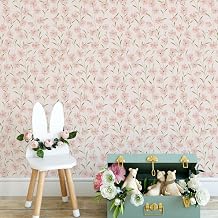 JiffDiff Floral Wallpaper Peel and Stick Daisy Wall Paper Pink Summer Flowers Nursey Room Self Adhesive Wallpaper Contact Paper Stick for Bathroom Furniture393" X 17.3", Pink Floral