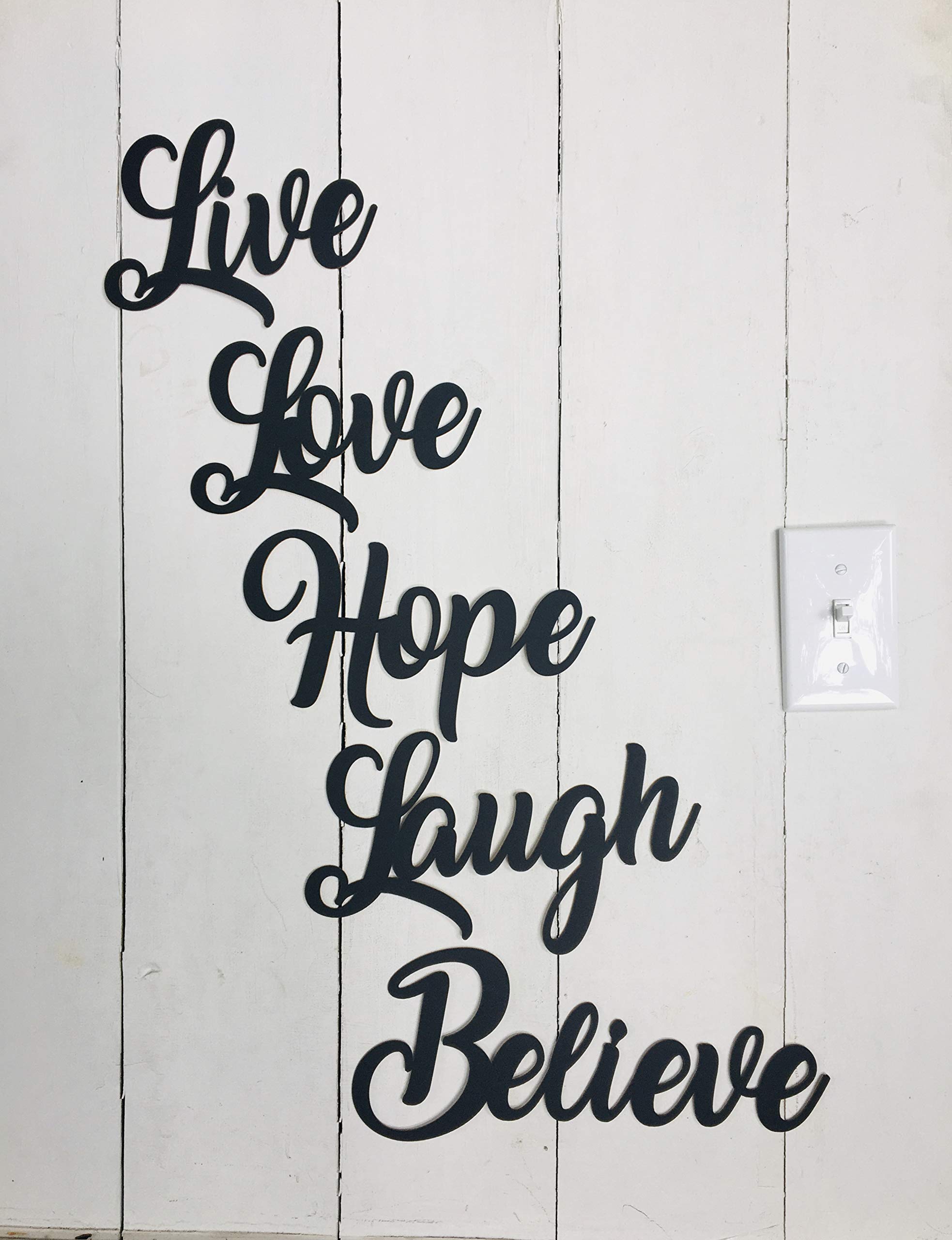 Live Love Word Pack -Not a Vinyl Decal or Peel and Stick - 5 Minute Install Word Pack Removable Using Sticky Putty Paintable Reusable Art Wall Décor Wedding Gift