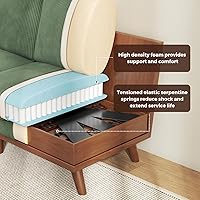 Vista 6 de Vesgantti 97" L-Shape Modular Sofa, 3-Seat Corduroy Couch with Movable Ottoman, Sectional Sofa for Living Room, Green