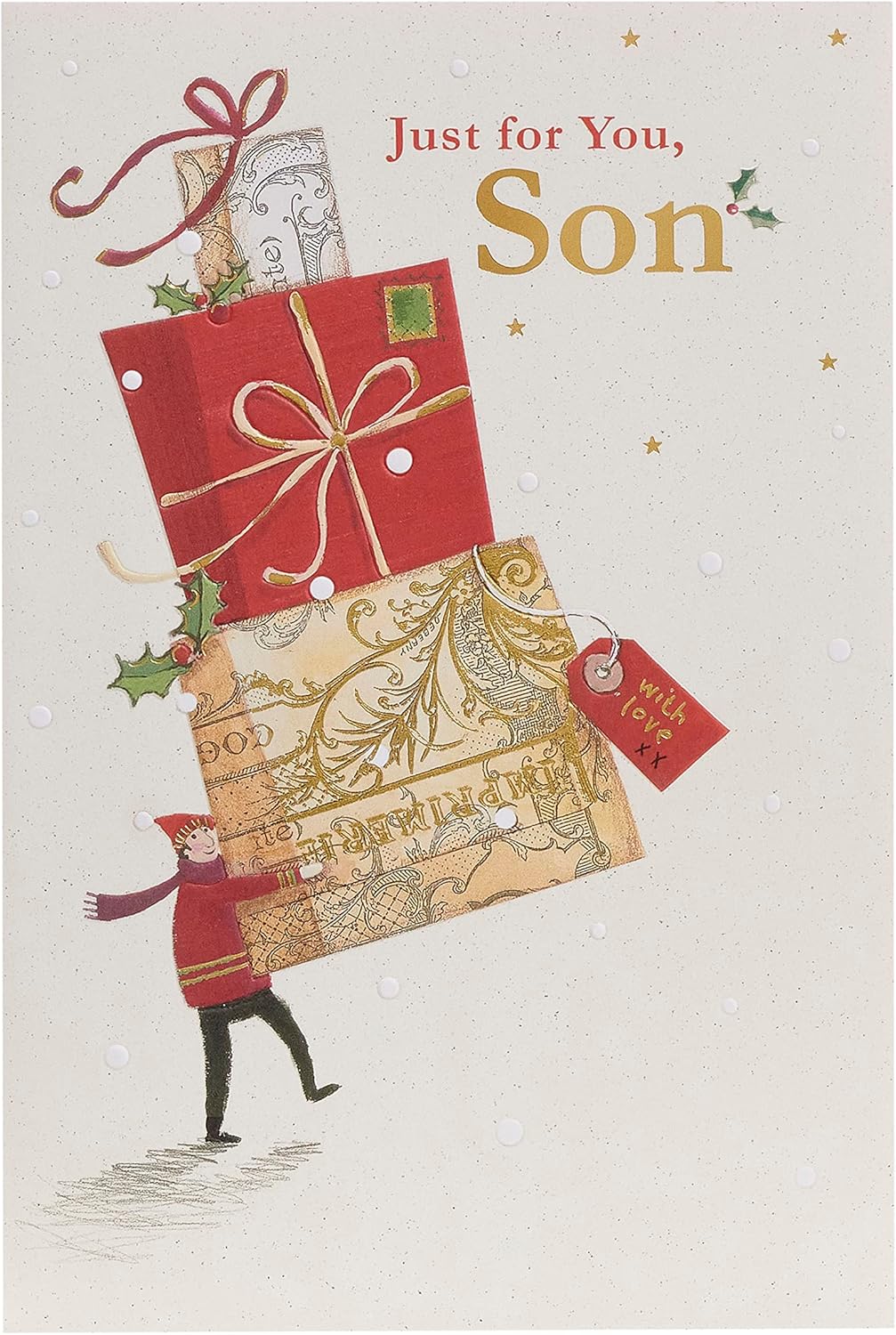 UK Greetings Christmas Card for Son Large Presents Design Amazon.co.uk Stationery & Office
