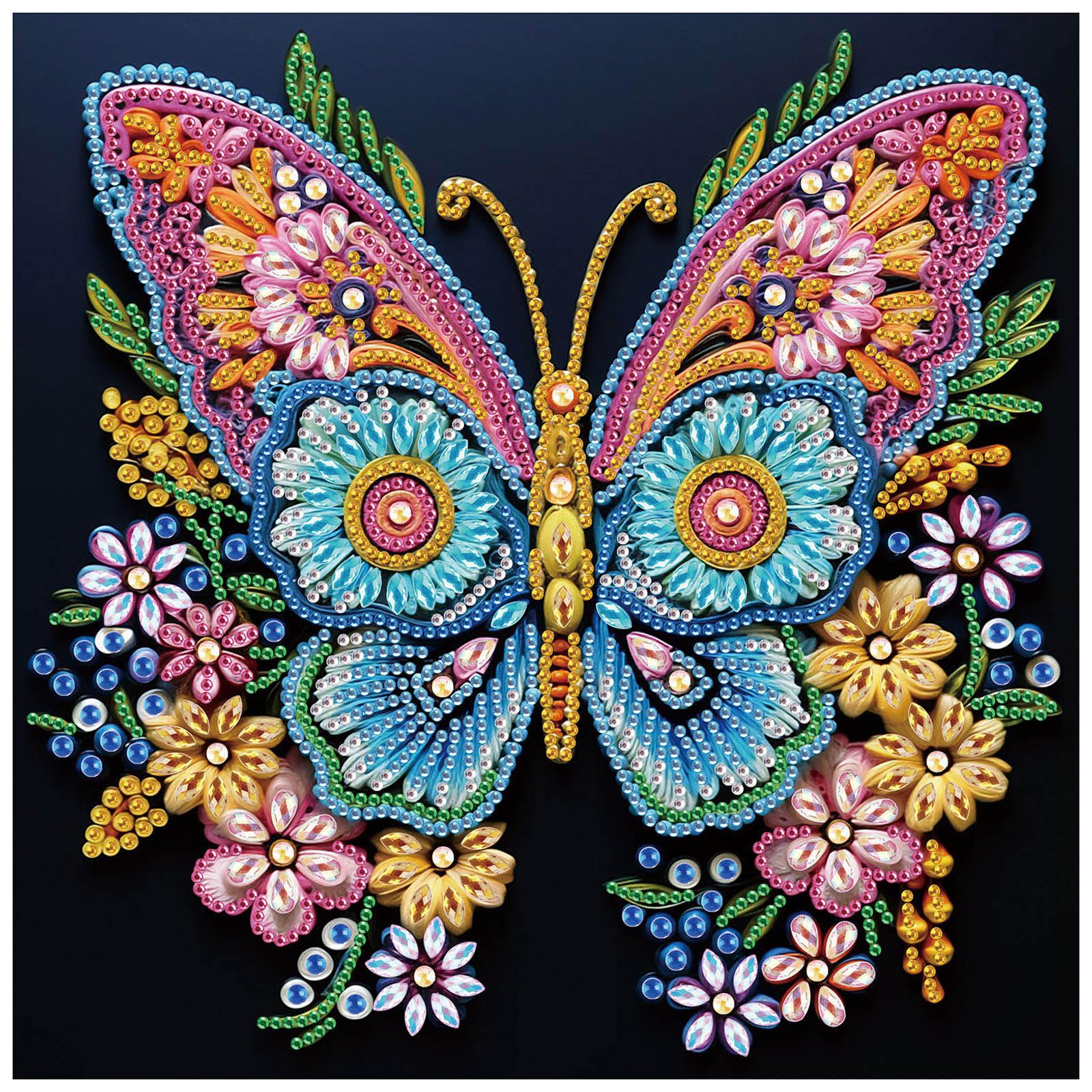 MXJSUA Rainbow Butterfly 5D Diamond Painting Kit - Special Shape Crystal Rhinestone, 30x30cm, DIY Art For Adults & Beginners - View #5
