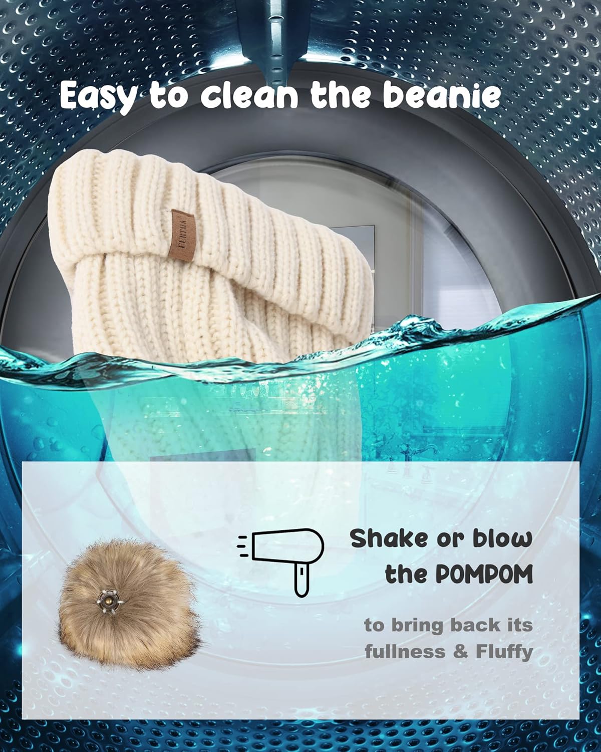 FURTALK Kids Winter Hat Toddler Knitted Beanie with Faux Fur Pom Poms for Baby Girls Boys - Image 7