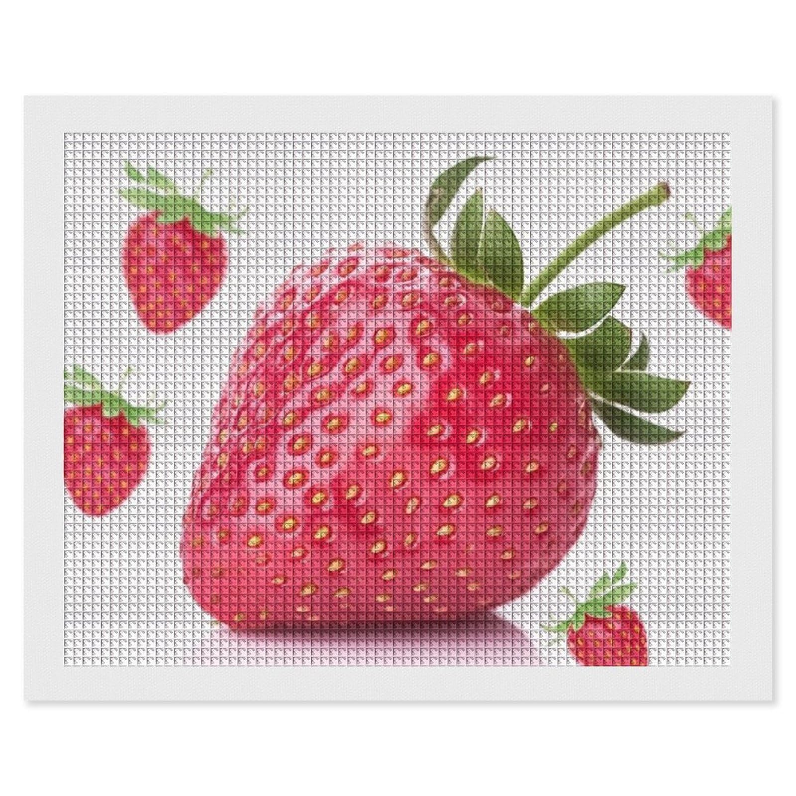 Strawberry Diamond Art Kits for Adults, DIY 5D Diamonds Painting Kits for Beginner, Round Full Drill Diamond Dots Painting, 16"x20" Diamonds Pictures Gem Art and Crafts Wall Decor