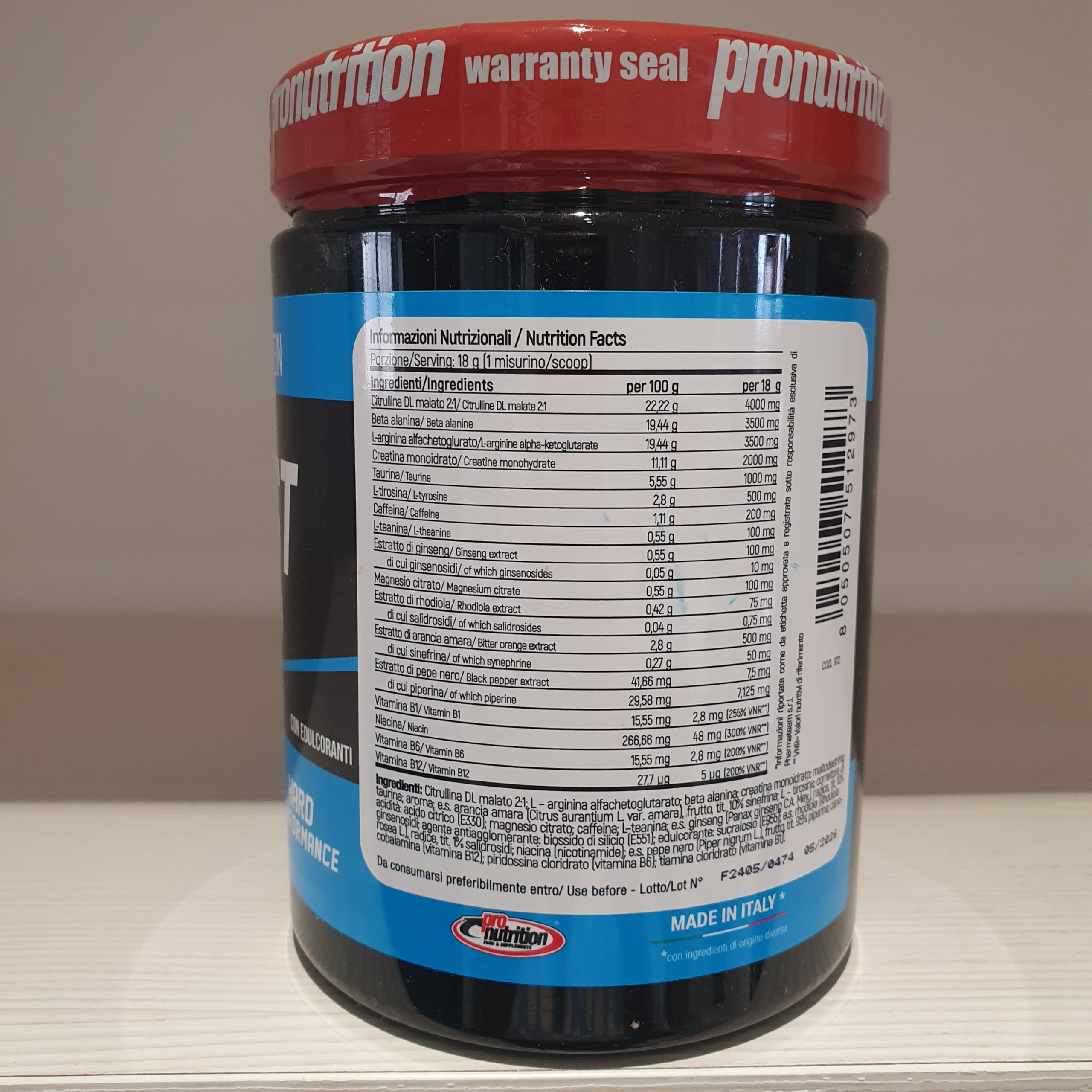 Pronutrition I'M BEST POWER FORMULA - PRE-INTRA WORKOUT - 450gr - GUSTO ARANCIA - INTEGRATORE ALIMENTARE AD ALTA CONCENTRAZIONE DEI PRINCIPI ATTIVI