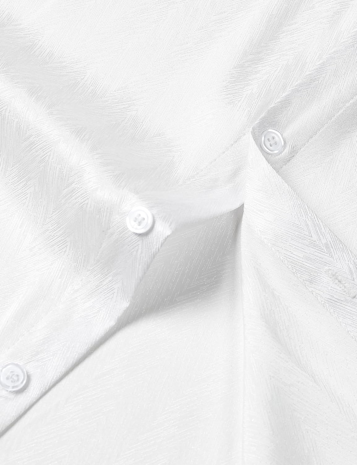 ZEROYAA Men's Luxury Shiny Satin Jacquard Shirt Modern Fit Short Sleeve Button Down Shirts for Summer Party Prom - Image 6