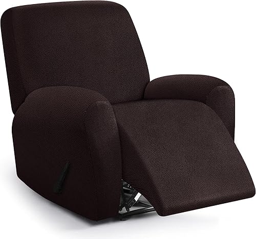 Miniatura 131 de Fundas para sillas reclinables con aspecto de cuero, funda elástica de 4 piezas, funda suave para silla reclinable, protector de muebles lavable