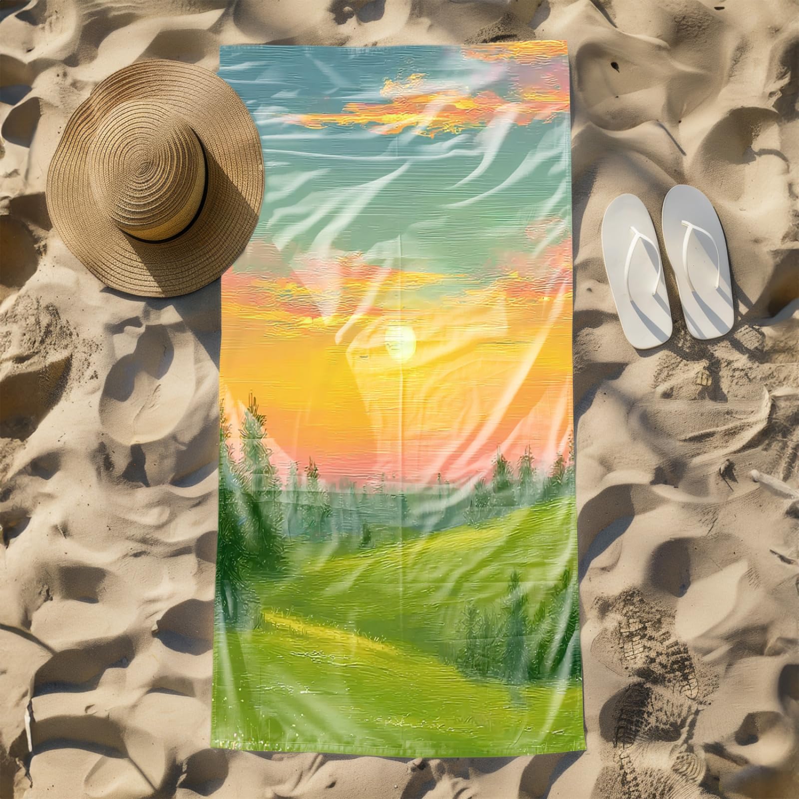 Xxl Microfibre Beach Towel 200X200 Sunset Tree Lightweight microfibre beach towel,Sand Free Quick Dry Travel Swim Towel, Sports Towel Yoga Gym for Women Men
