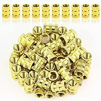 Vista 17 de 100 piezas de insertos de tuerca de latón, insertos roscados moleteados, piezas de incrustación, tuercas de incrustación, tuercas de latón de rosca