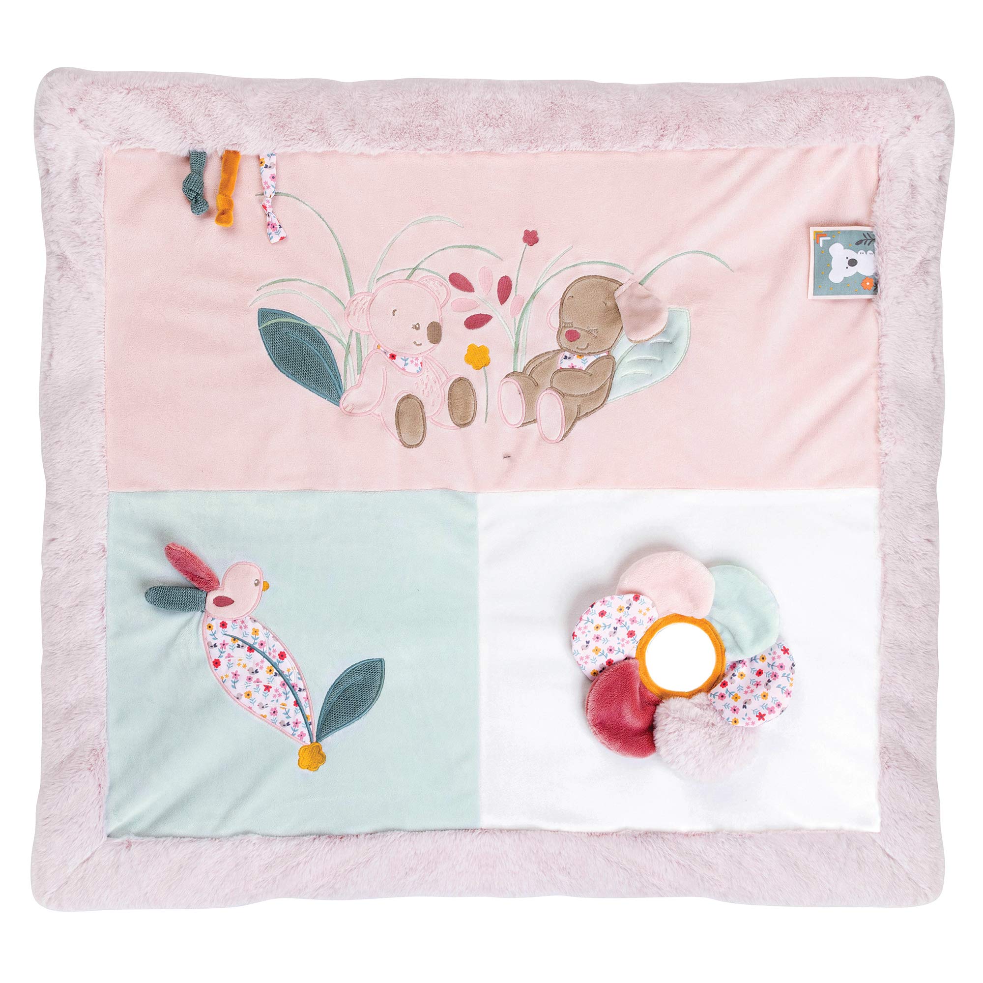 Nattou Krabbeldecke mit Spielbogen, Iris und Lali, 87 x 87 x 52 cm, Rosa
