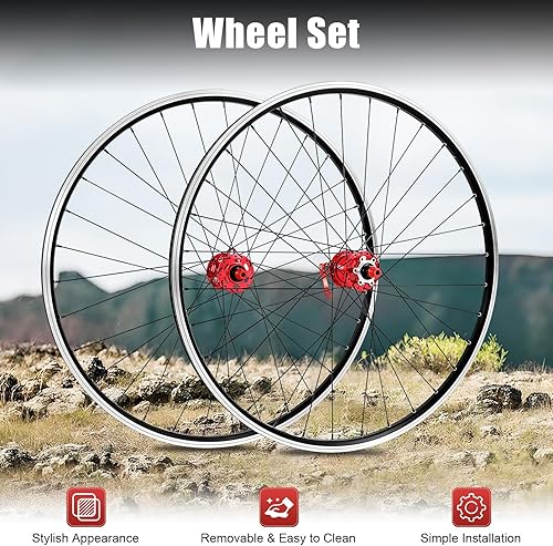 Miniatura 5 de Juego de ruedas de bicicleta de montaña de 29 pulgadas, ruedas de bicicleta de montaña de doble disco, llanta de aleación de aluminio, liberación