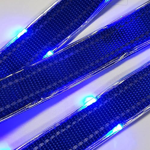 Miniatura 5 de SSZYace Collar de pectoral de caballo LED ajustable, barra de luz LED intermitente de nailon, arnés de seguridad ecuestre con 3 modos de iluminación