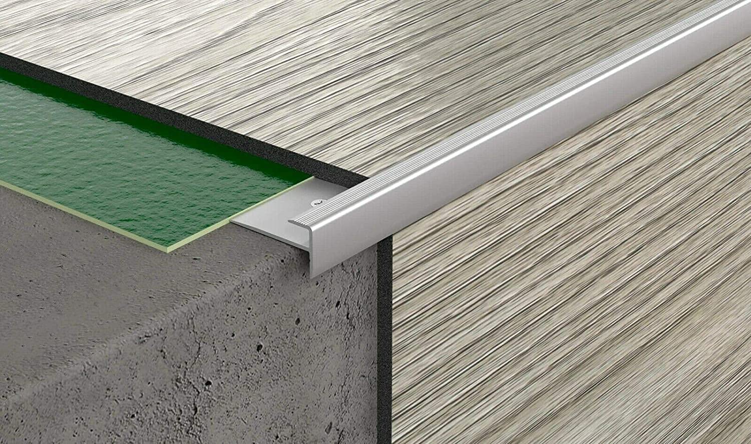 2.5M LVT CL3 Stair Nosing Vinyl Flooring Stair Edge Profile Trim 250 cm (6.56 ft) TMW Profiles (CL 3mm)