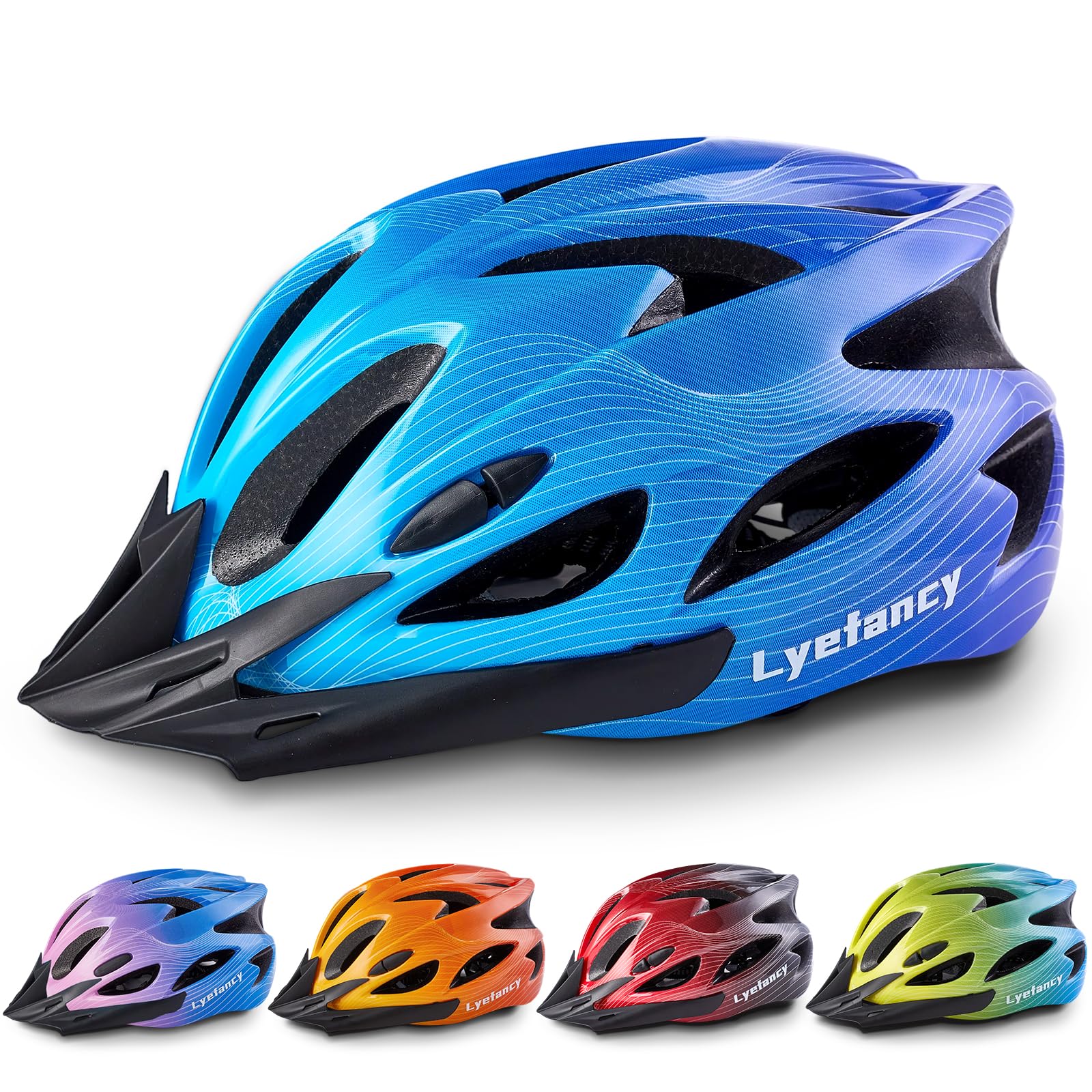 Lyefancy Kinder-Fahrradhelm, Kinderhelm für 3–11 Jahre, Jungen, Mädchen, verstellbarer Helm für Fahrrad, Roller, Skaten, Radfahren, mit Visier