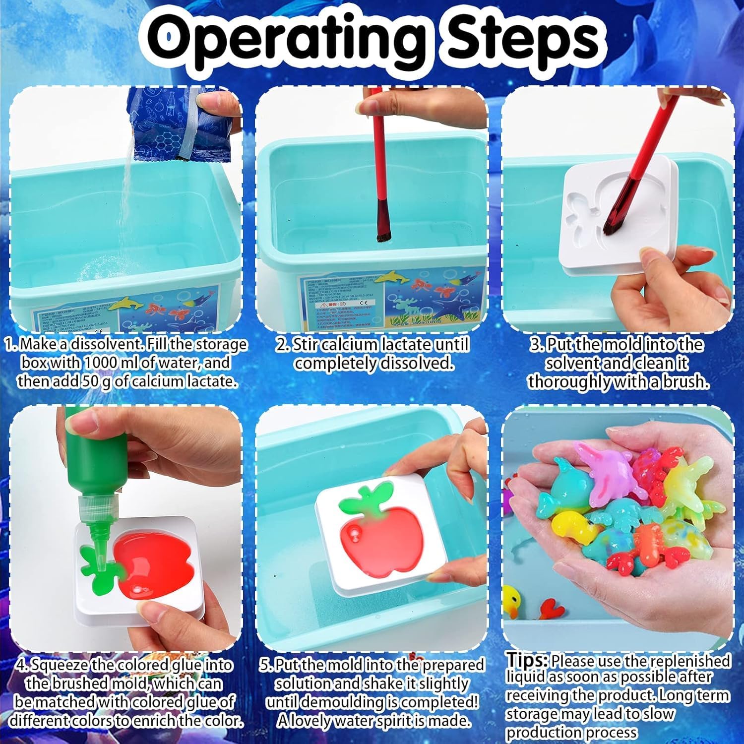 Amitasha 3D Water Spirit Magic Art ELF Craft Kit Water Gel Toys Mould Jelly Activity Fun Educational Soft Squeeze Birthday Gift for Boys Girls — Amazon image 3